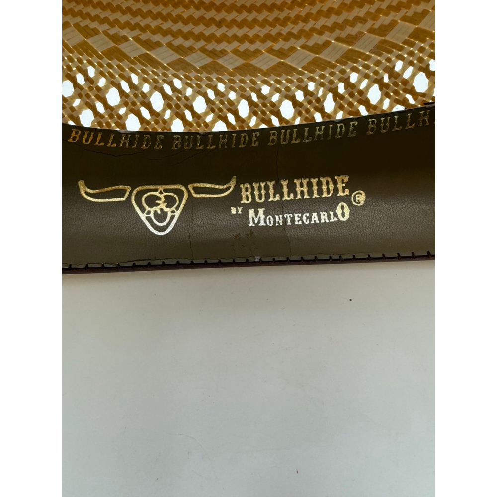 Bullhide Montecarlo Straw Cowboy Hat 50X Shantung Panama Western Tan Vented - Picture 9 of 10